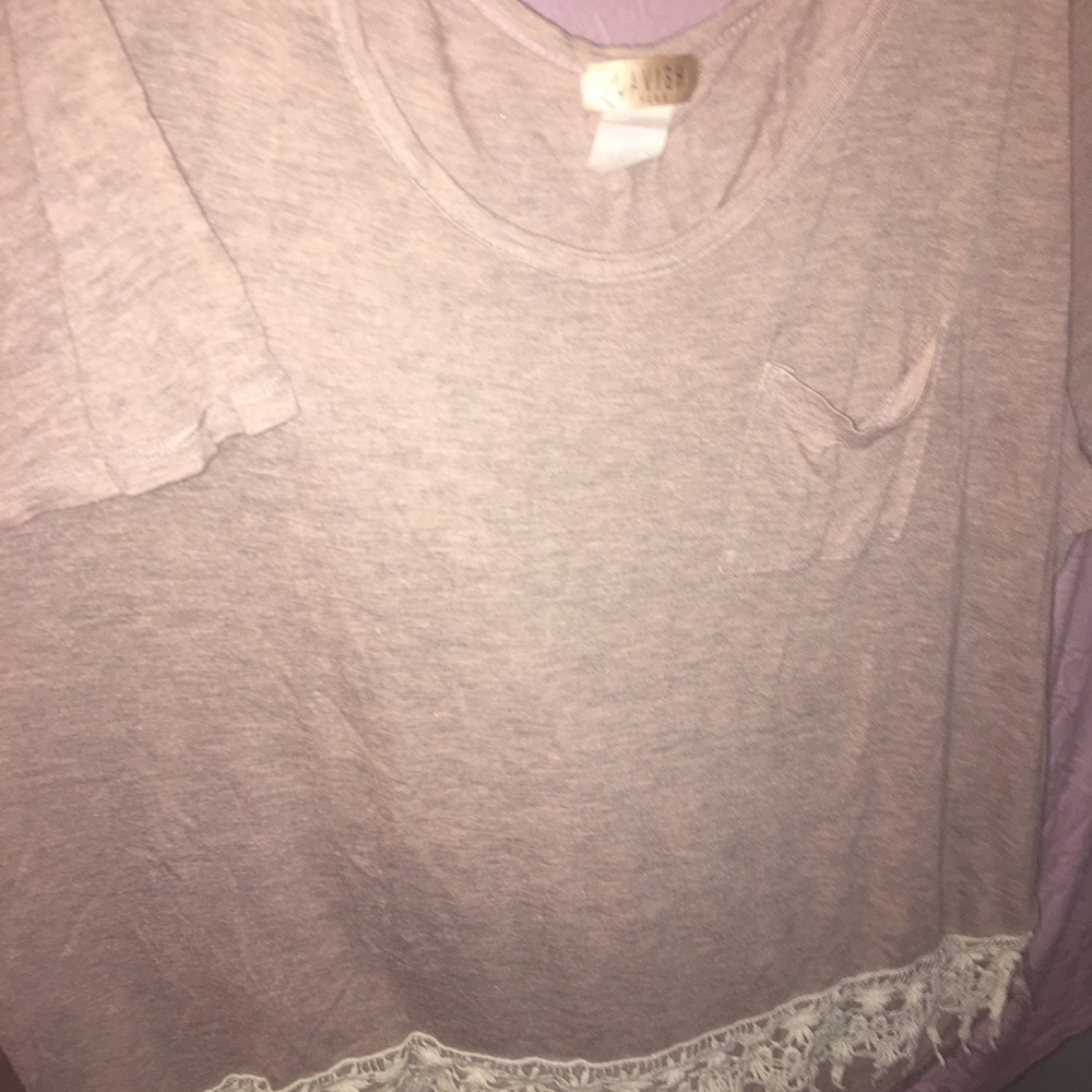 Dusty pink short sleeve top with lace detail sz 3x